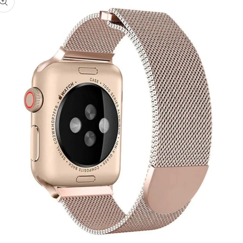 Posh Tech Stainless Steel Mesh Replacement Band for Apple Watch - Rose Gold